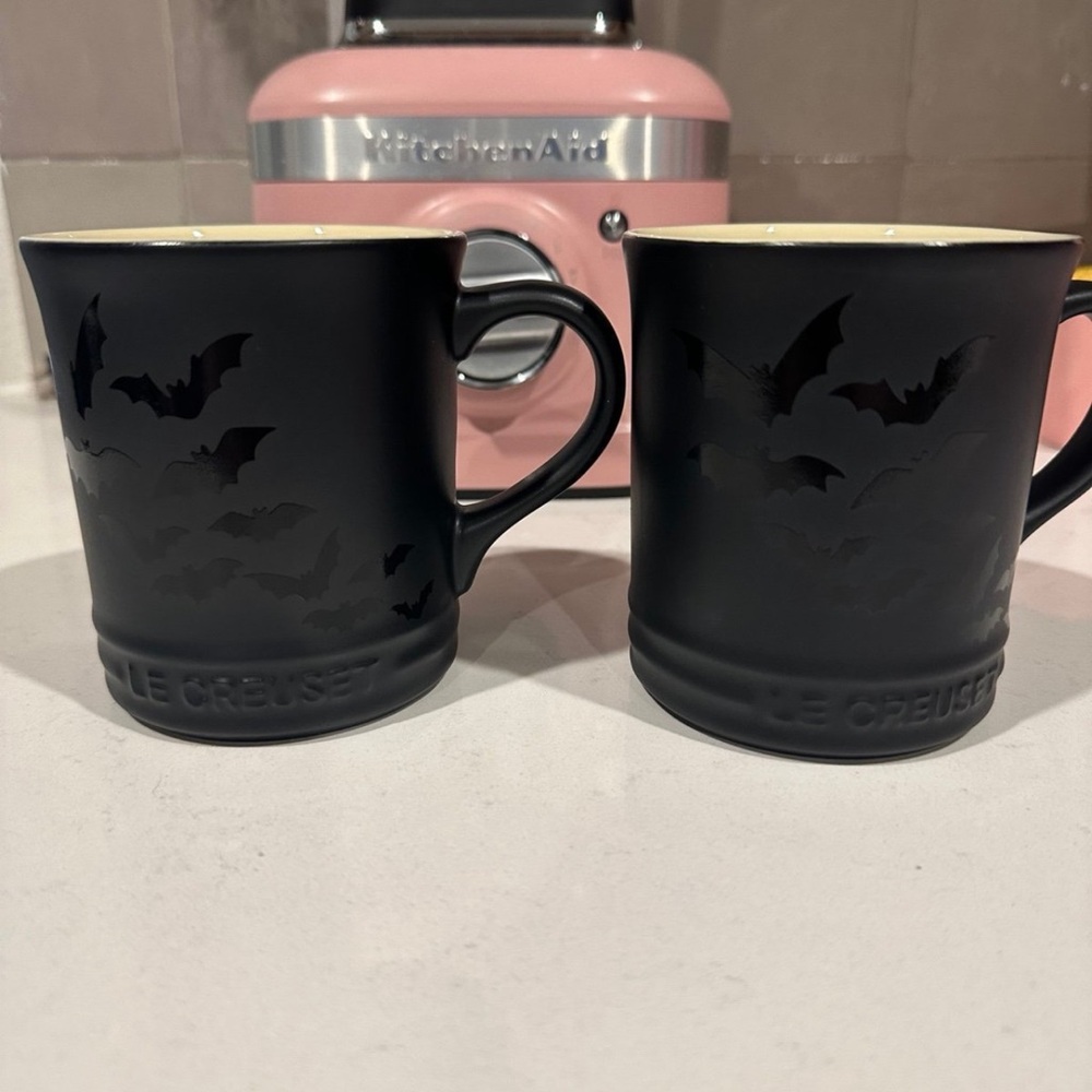 Halloween Bats Le Creuset Mugs - NWT